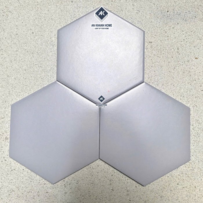 Gạch lục giác trung quốc 20x23cm men mờ màu xám trơn