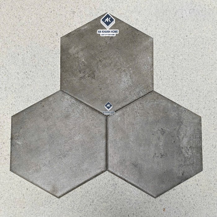 Gạch lục giác 200x230 xám loang giả vân xi măng
