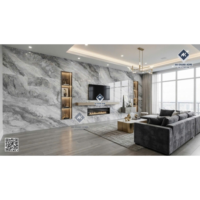 Gạch nhập khẩu Malaysia 60x120 đá xám kem bóng kiếng