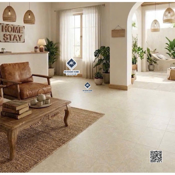 Gạch bông 40x40cm cổ điển hoa văn kem trắng