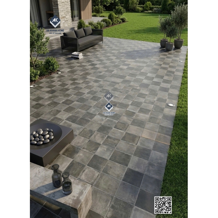 Gạch giả thẻ 40x80 mix màu tối hiệu ứng