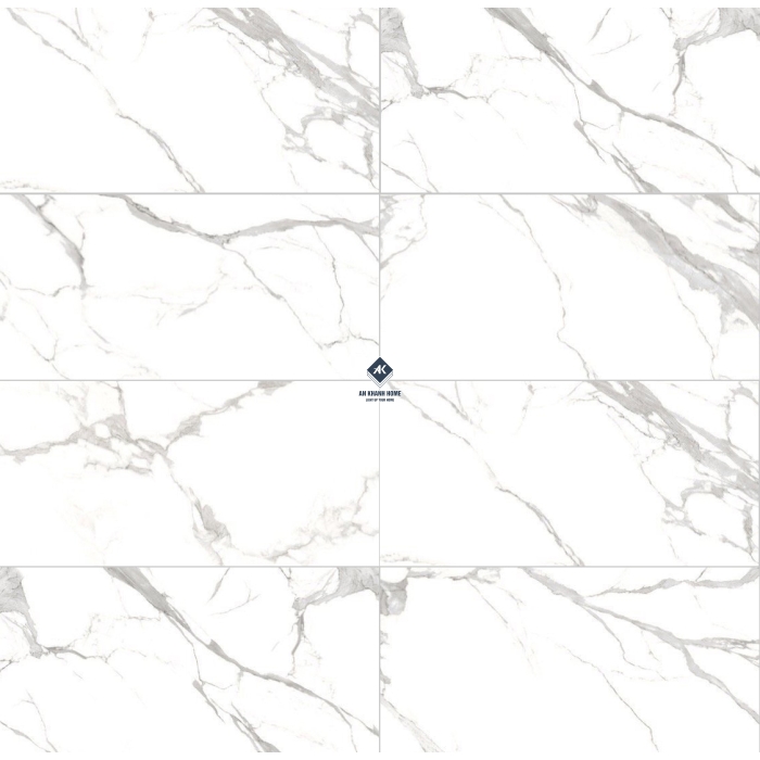 Gạch nhập khẩu Ấn Độ 30x60 màu trắng vân khói Everest White bề mặt mờ