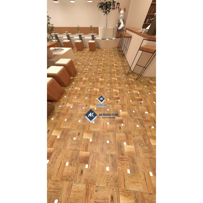 Gạch giả gỗ 60x60 ghép khối vuông marble trắng             