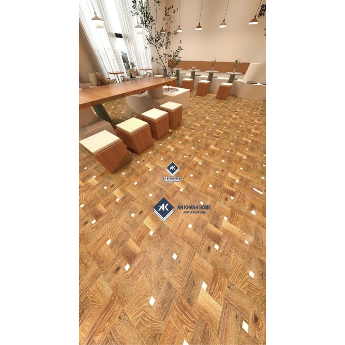 Gạch giả gỗ 60x60 ghép khối vuông marble trắng             