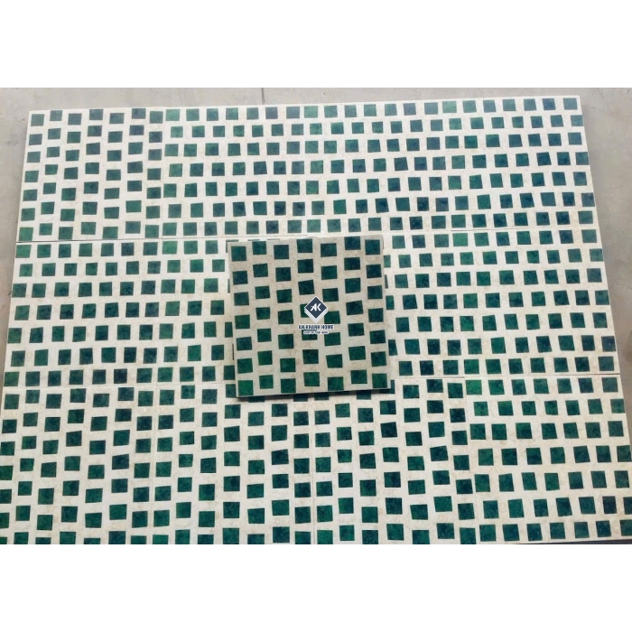 Gạch bông 30x30 giả cổ hoạ tiết xanh trắng