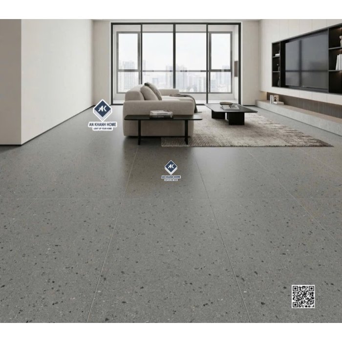 Gạch kis terrazzo 60x120 đá mờ màu xám