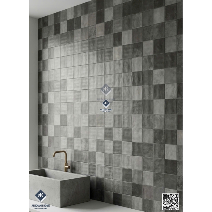 Gạch giả thẻ 40x80 mix màu tối hiệu ứng