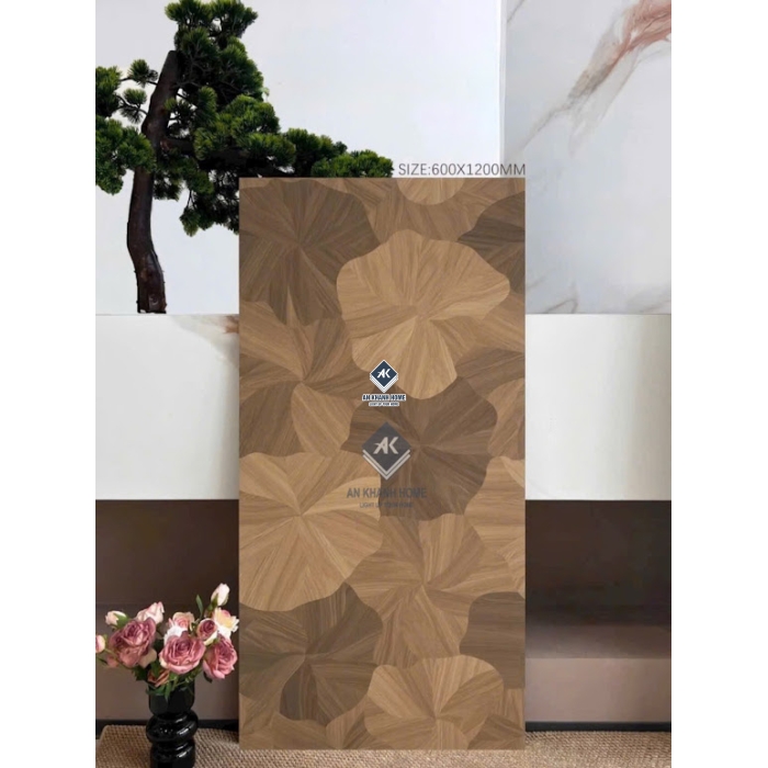 Gạch vân gỗ hoạ tiết lá sen 60x120 trung quốc