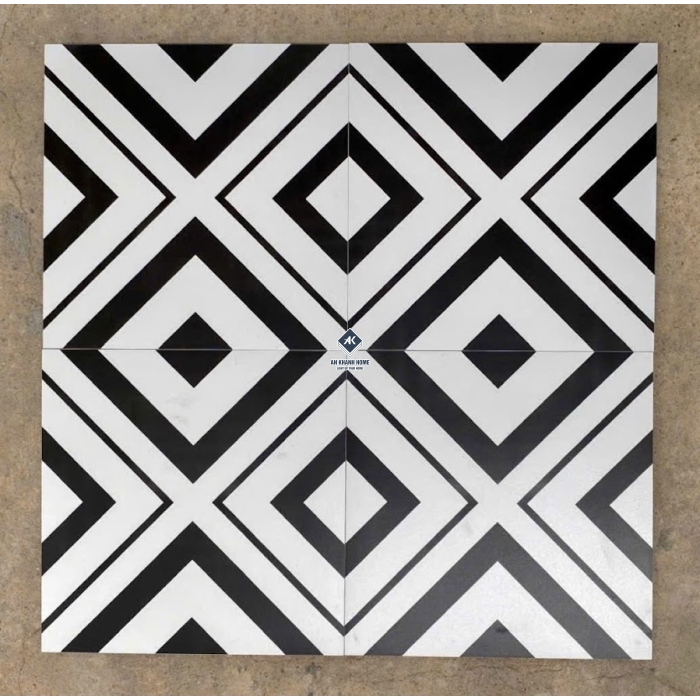 Gạc bông 30x30 hoa văn trắng đen hình học    