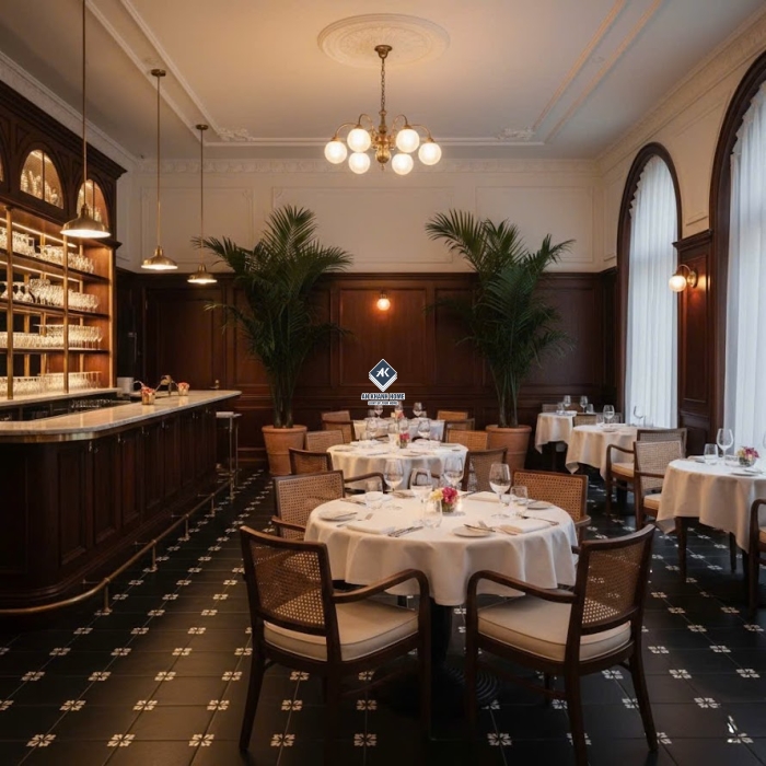 Gạch bông đen nhấn hoạ tiết góc 30x30cm