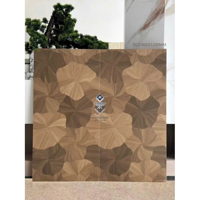 Gạch vân gỗ hoạ tiết lá sen 60x120 trung quốc