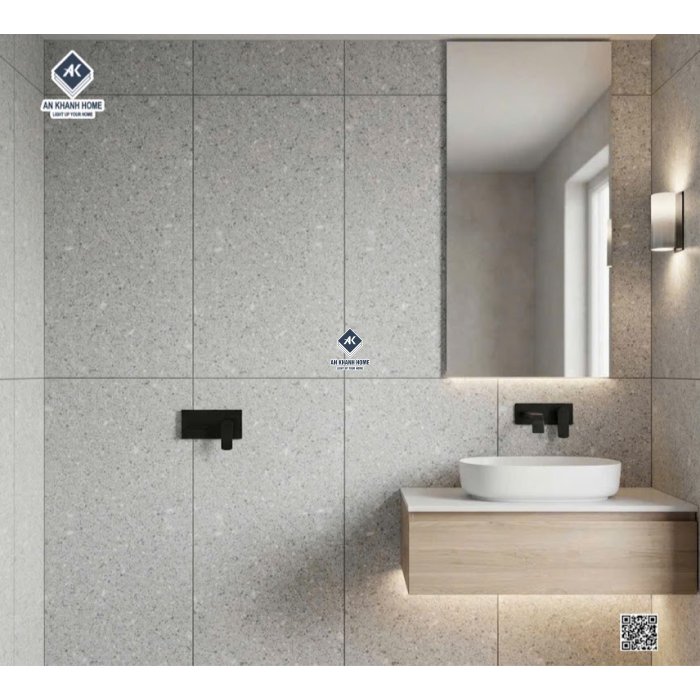 Gạch terrazzo xám nhạt 60x120 đá mờ kis cao cấp