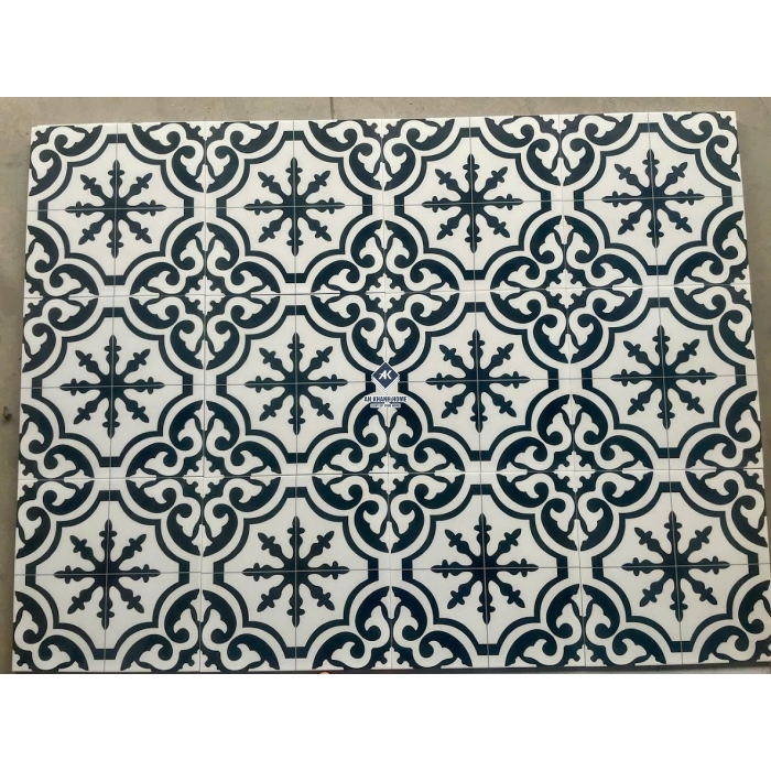 Gạch bông 30x30 cổ điển hoạ tiết đen
