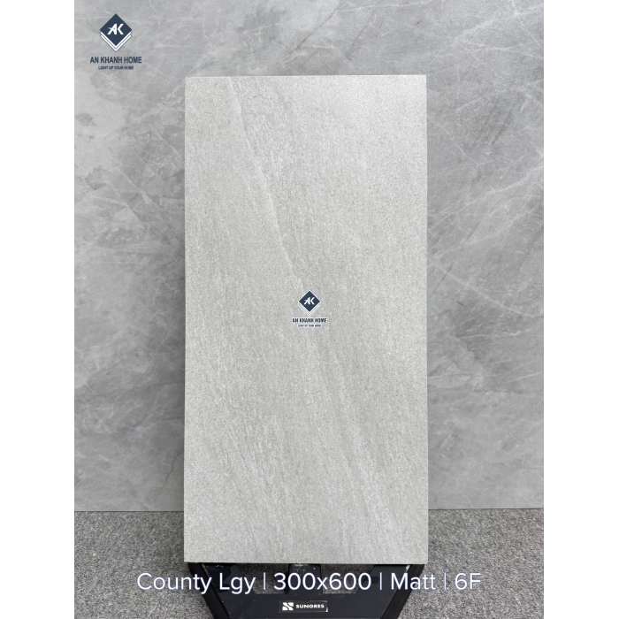 Gạch Ấn Độ 30x60 Màu Xám Vân Đá COUNTY LGY Bề Mặt Mờ