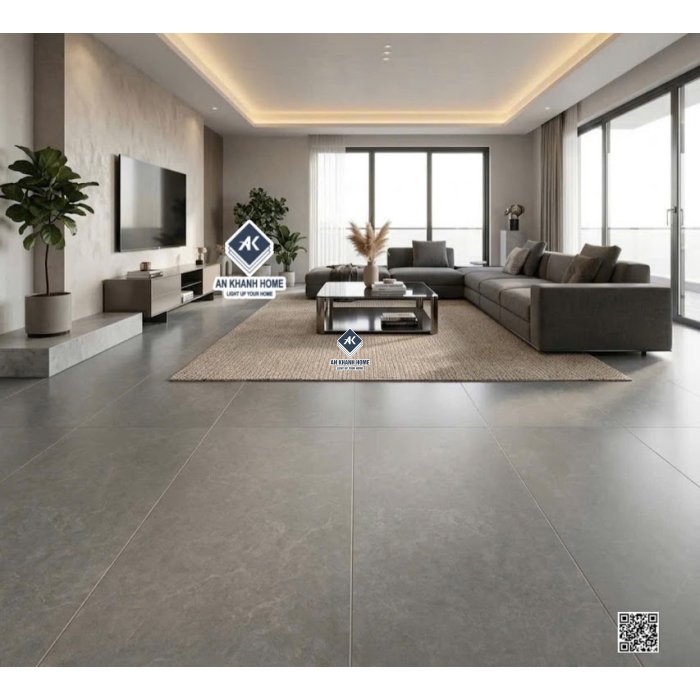 Gạch ốp lát kis 60x120 bề mặt màu xám đậm