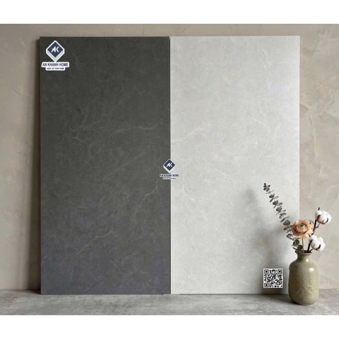 Gạch ốp lát kis 60x120 bề mặt màu xám đậm
