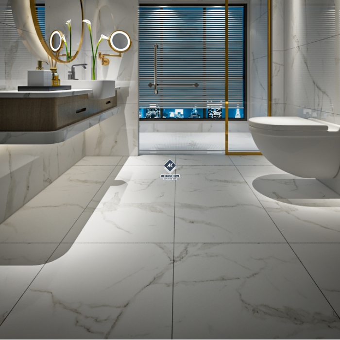 Gạch Ấn Độ 60x120 Trắng Vân Đá Marble Satuario Silver Bề Mặt mờ