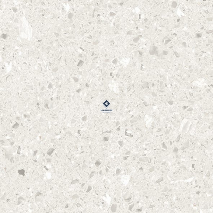 Gạch Ấn Độ 60x60 Terrazzo Xám Alps Bianco Bề Mặt Carving