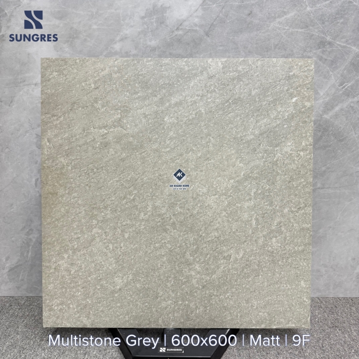 Gạch Ấn Độ 60x60 Xám Multistone Grey Bề Mặt Mờ
