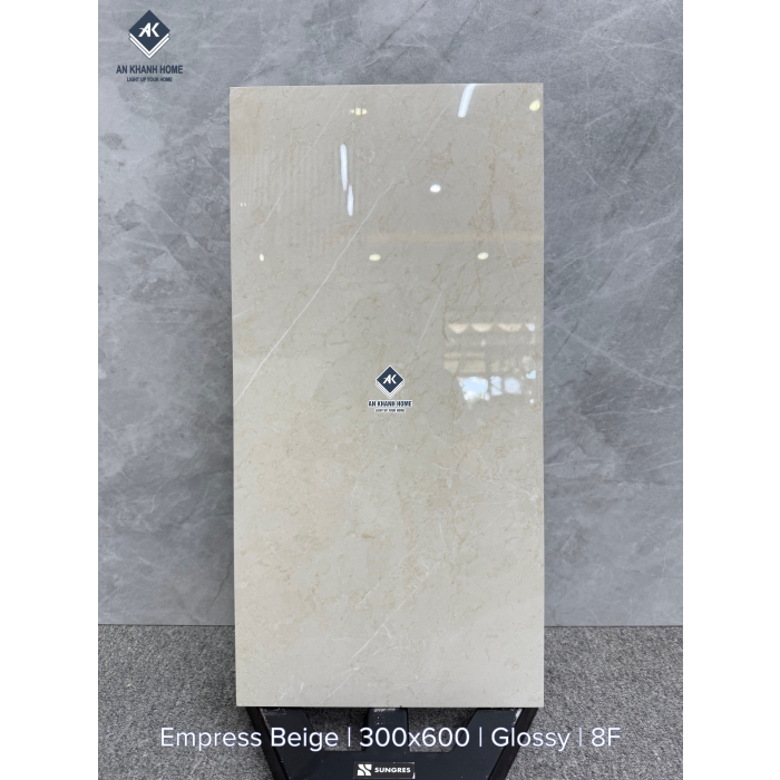 Gạch Ấn Độ 30x60 Kem Vân Đá Empress Beige Bề Mặt Bóng