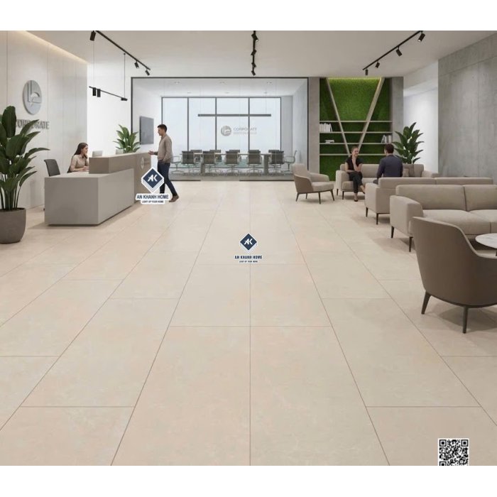 Gạch granite đá mờ kis 60x120 màu vàng kem