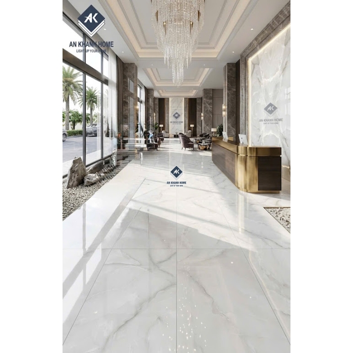 Gạch ốp lát ấn độ 60x120 trắng Onyx vân đá bóng kính