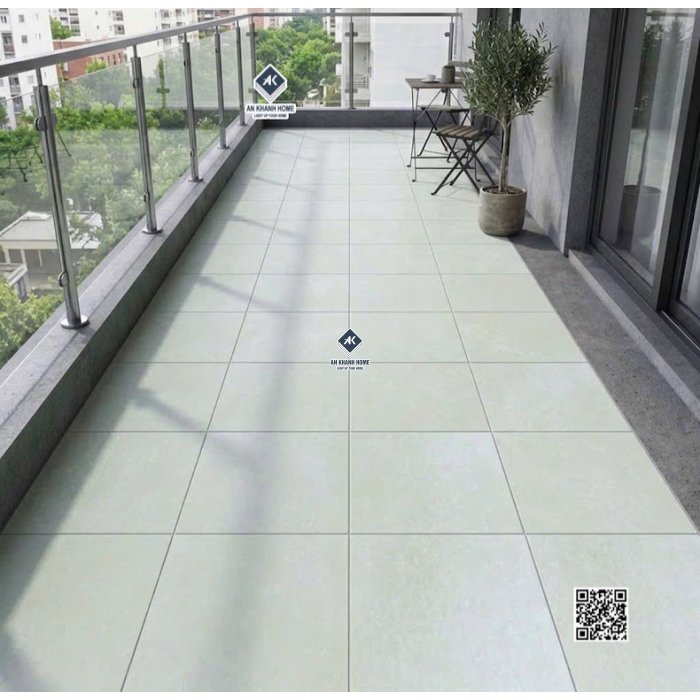Gạch đá mờ nhám 40x40 hiệu ứng màu trắng kem