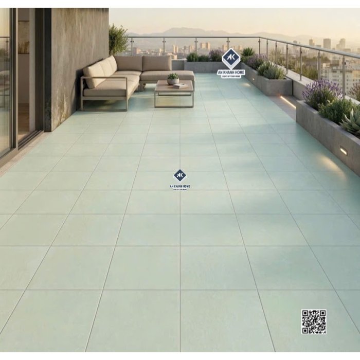 Gạch đá mờ nhám 40x40 hiệu ứng màu trắng kem