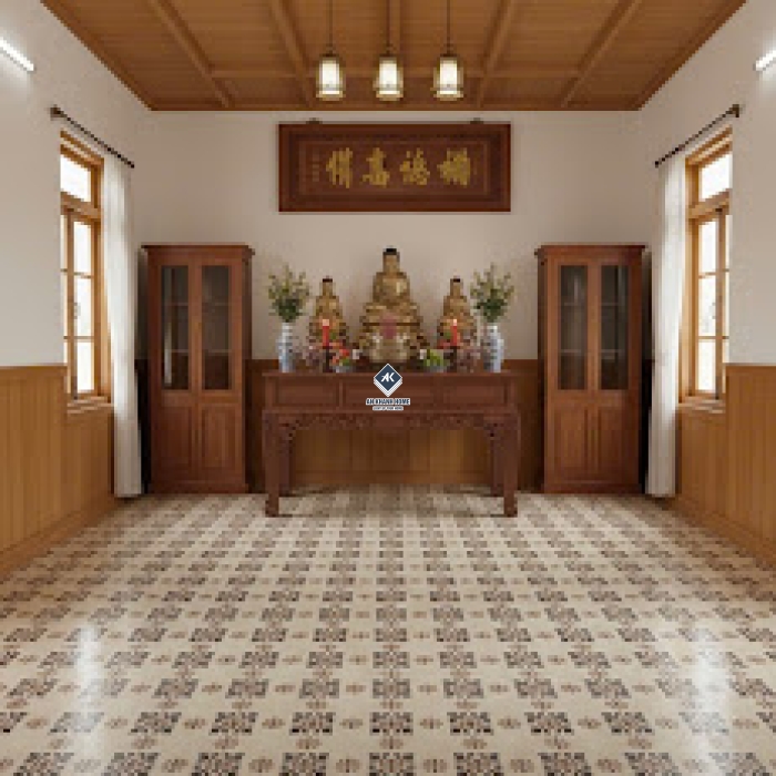 Gạch bông 30x30 hoa văn tối giản cổ điển        