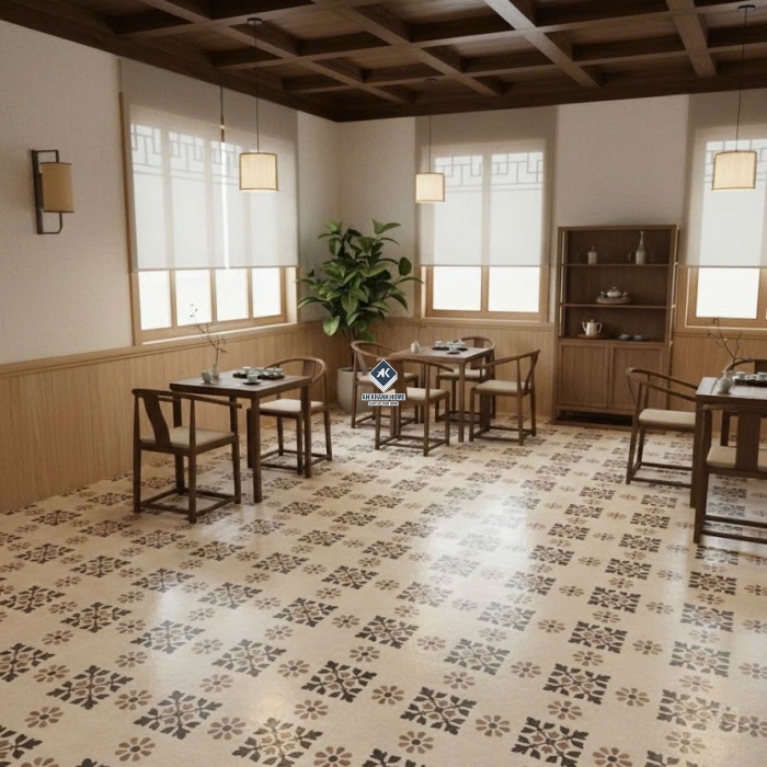 Gạch bông 30x30 hoa văn tối giản cổ điển        