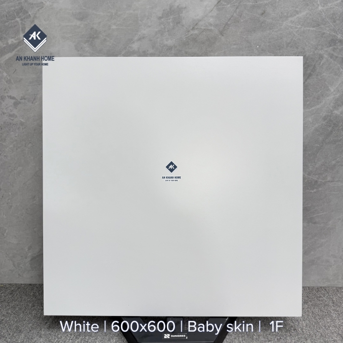 Gạch 60x60 trắng trơn mờ đơn sắc không vân