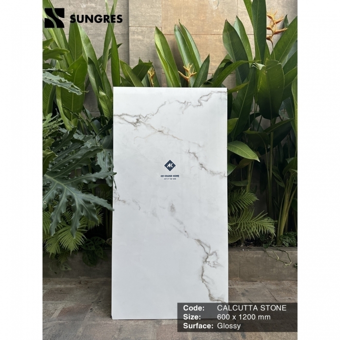 Gạch Ấn Độ 60x120 Trắng khói xám nâu Catuta Stone Bề Mặt Siêu Bóng