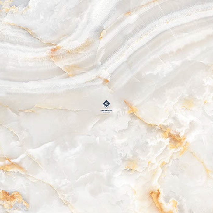Gạch Ấn Độ 80x80 Màu Kem Xám Vàng Golden Onyx AK-80.018 Bề Mặt Bóng