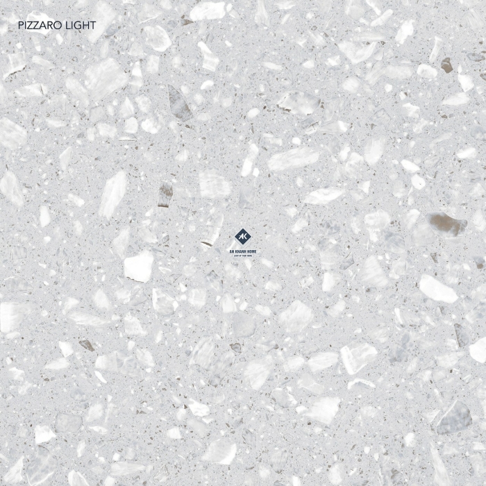 Gạch Ấn Độ 60x60 Terrazzo Xám Pizzaro Light Bề Mặt Mờ