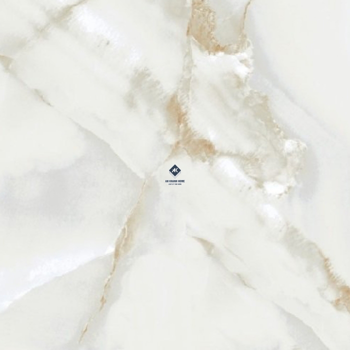 Gạch Ấn Độ 80x80 Màu Kem Vân Đá Onyx Silver AK-80.025 Bề Mặt Bóng
