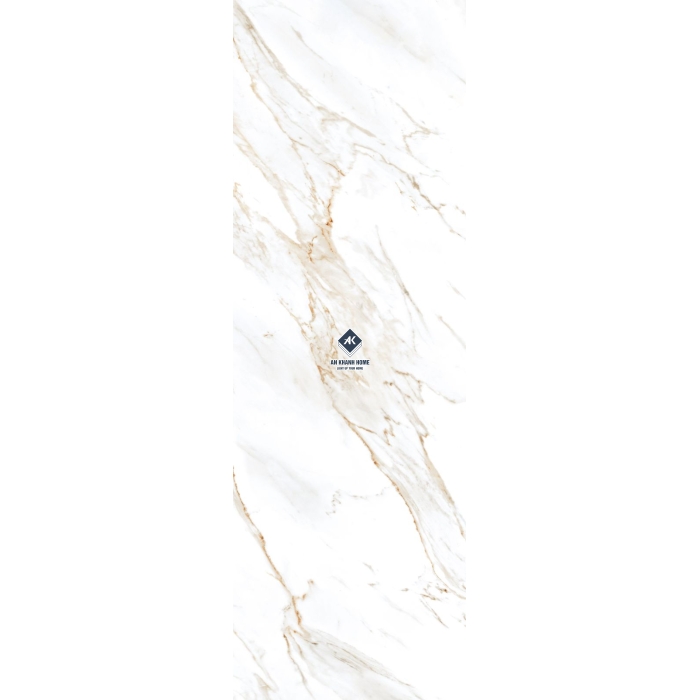 Đá nung kết 80x240x1.5cm Calacatta Borghini màu trắng vân marle vàng bề mặt bóng