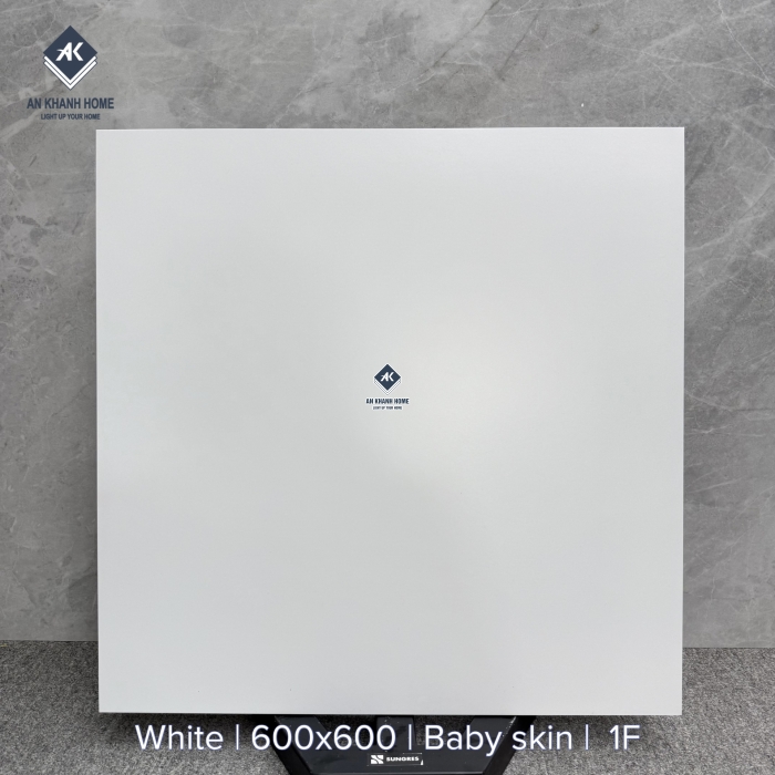 Gạch 60x60 trắng trơn mờ đơn sắc không vân