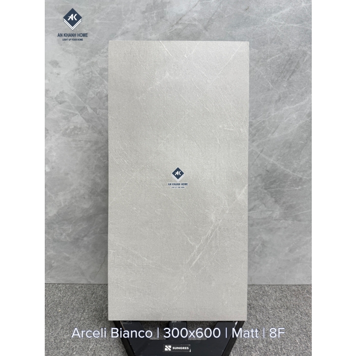 Gạch Ấn Độ 30x60 Xám Vân Đá Arceli Bianco Bề Mặt Mờ