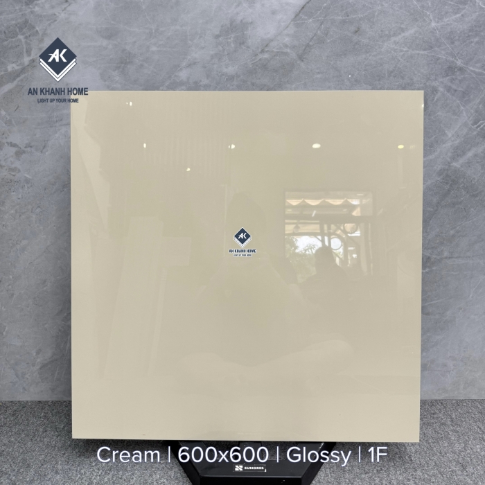 Gạch 60x60 màu kem trơn bóng đơn sắc không vân