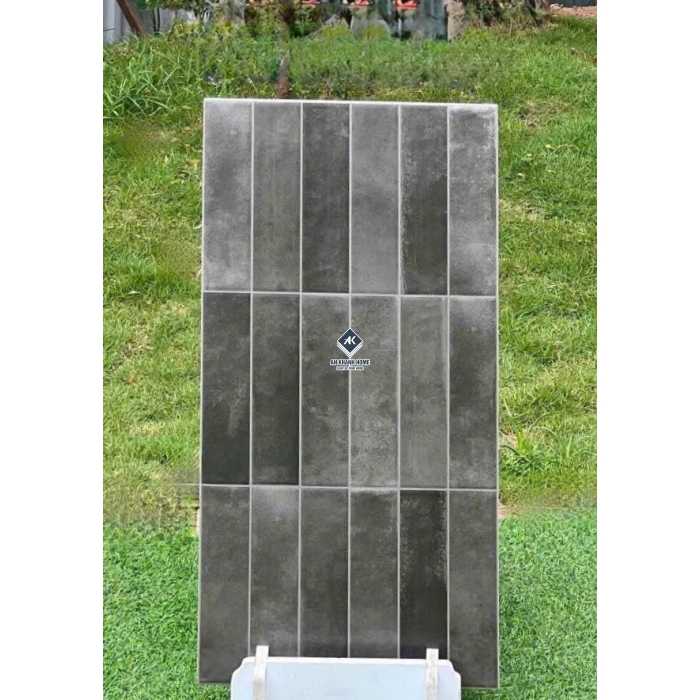 Gạch 40x80 giả thẻ cổ điển mix xám đen