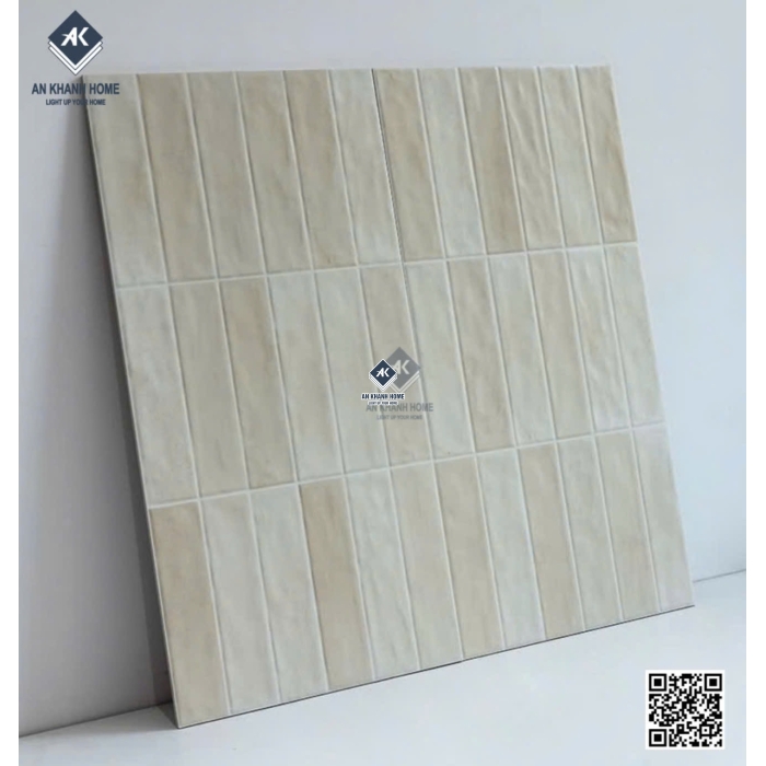 Gạch 40x80 giả thẻ lượn sóng mix màu kem sữa be nhạt trắng kem