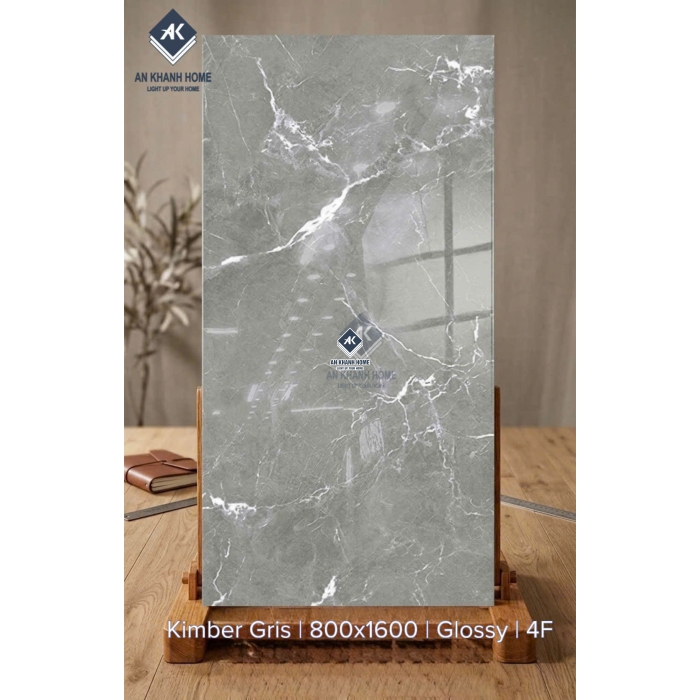 Gạch ấn độ 80x160 xám vân đá Marble bóng kiếng