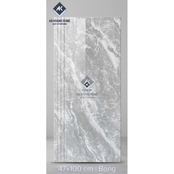 Gạch bậc cầu thang trung quốc 47x100cm vân đá Marble xám trắng