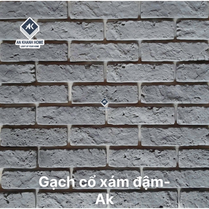 Gạch bê tông giả cổ xám đậm chămpa