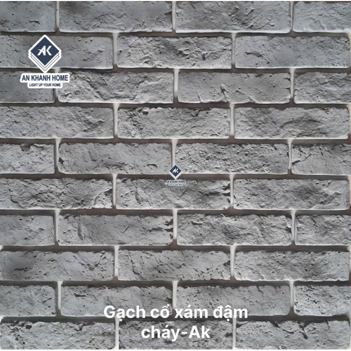 Gạch bê tông giả cổ xám đậm cháy