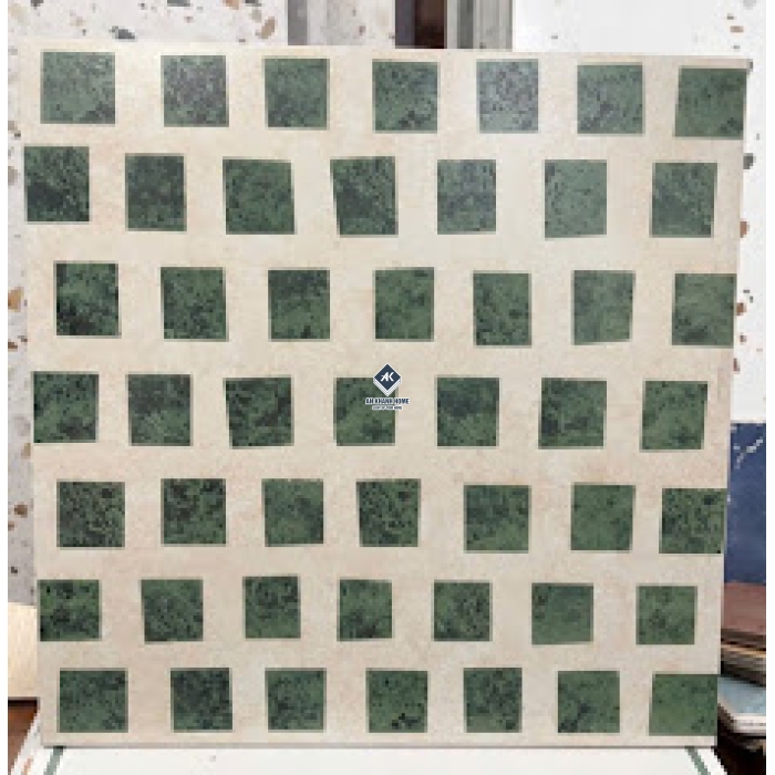 Gạch bông 30x30 giả cổ hoạ tiết xanh trắng