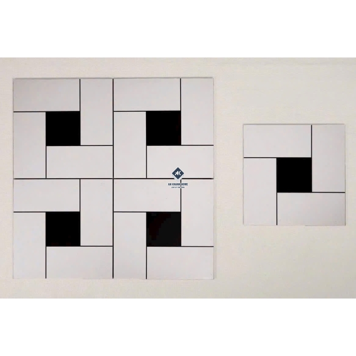 Gạch bông 30x30 hoạ tiết giả thẻ trắng đen            