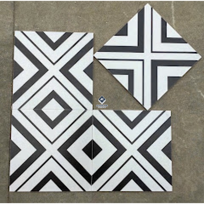 Gạc bông 30x30 hoa văn trắng đen hình học    