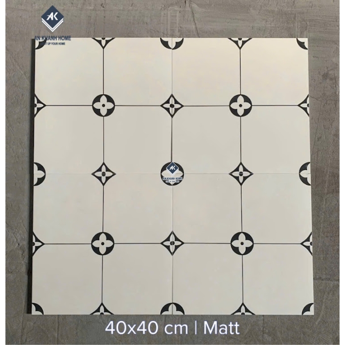 Gạch bông 40x40 hoa văn cổ điển hoạ tiết đối xứng