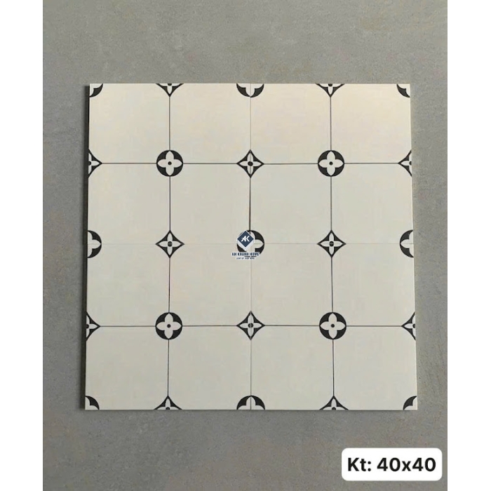 Gạch bông 40x40 hoa văn cổ điển hoạ tiết đối xứng